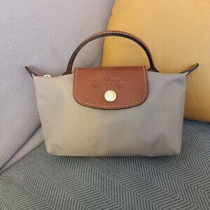 Brand new Longchamp women's grey mini canvas bag